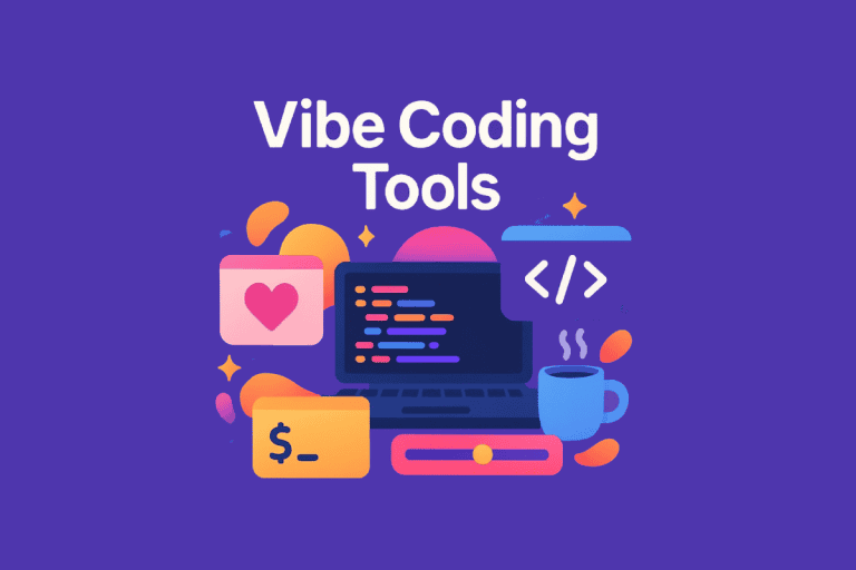 Vibe coding concept illustration with AI-generated code